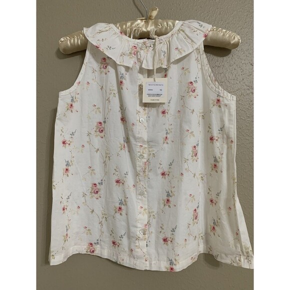 Babe And Tess Girl’s White Floral Top Size 10 Made In Italy Shabby Chic - Picture 3 of 5